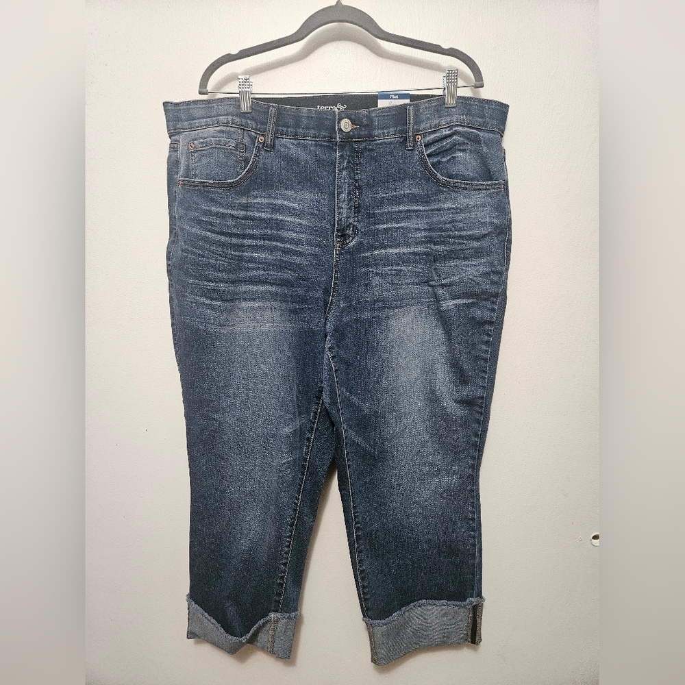 Terra & Sky plus sized capri tummy control jean